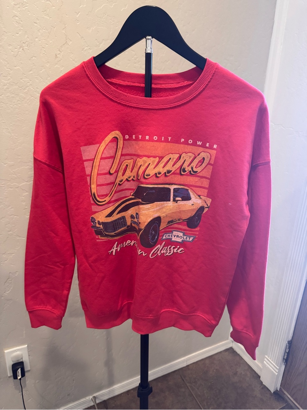 Red Camaro Graphic Crew & Scoop Neck Sweatshirt